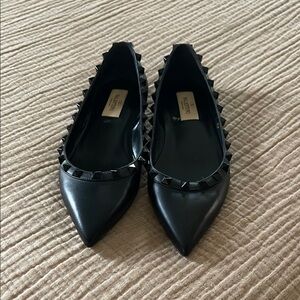 Valentino Black Studded Women's Flats